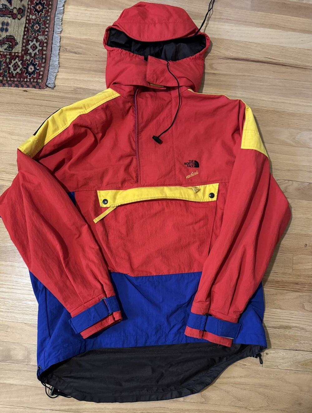 Vintage The North Face Vertical Primary Colorblock Gore-Tex Anorak Jacket Coat L